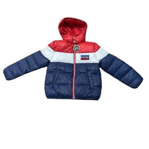 Levi's Big Kids Crop Puffer Hooded Jacket Unisex Size Medium 10 - 12 Yrs Old NWT